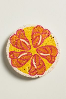 Anthropologie Casa Wabi Citron Coaster In Orange