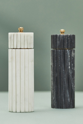 Ribbed Salt & Pepper Marble Grinder - Sold Individually