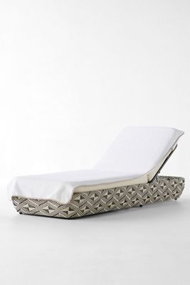 Piped Lounge Chair Towel Cover