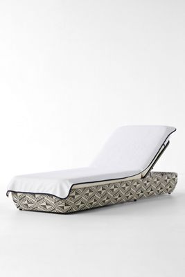 Piped Lounge Chair Towel Cover