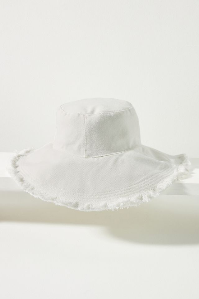 Anthropologie Frayed Brim Bucket Hat in Coral Pink Anthropologie Frayed Edge Bucket Hat In White - 27% Off  main image 3