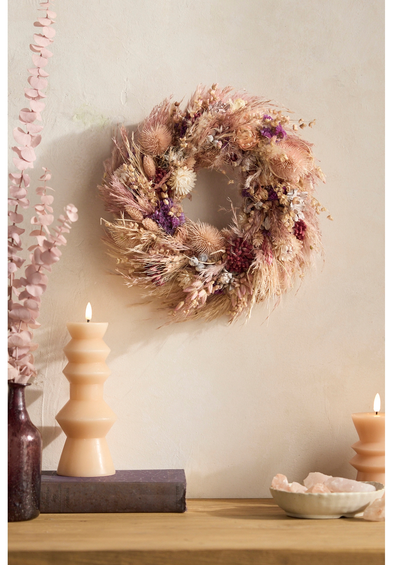 Dried Floral + Pampas Grass Wreath