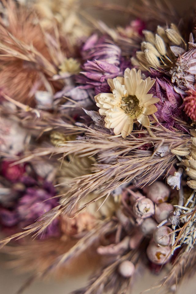 Dried Fuchsia Florals Wreath #2