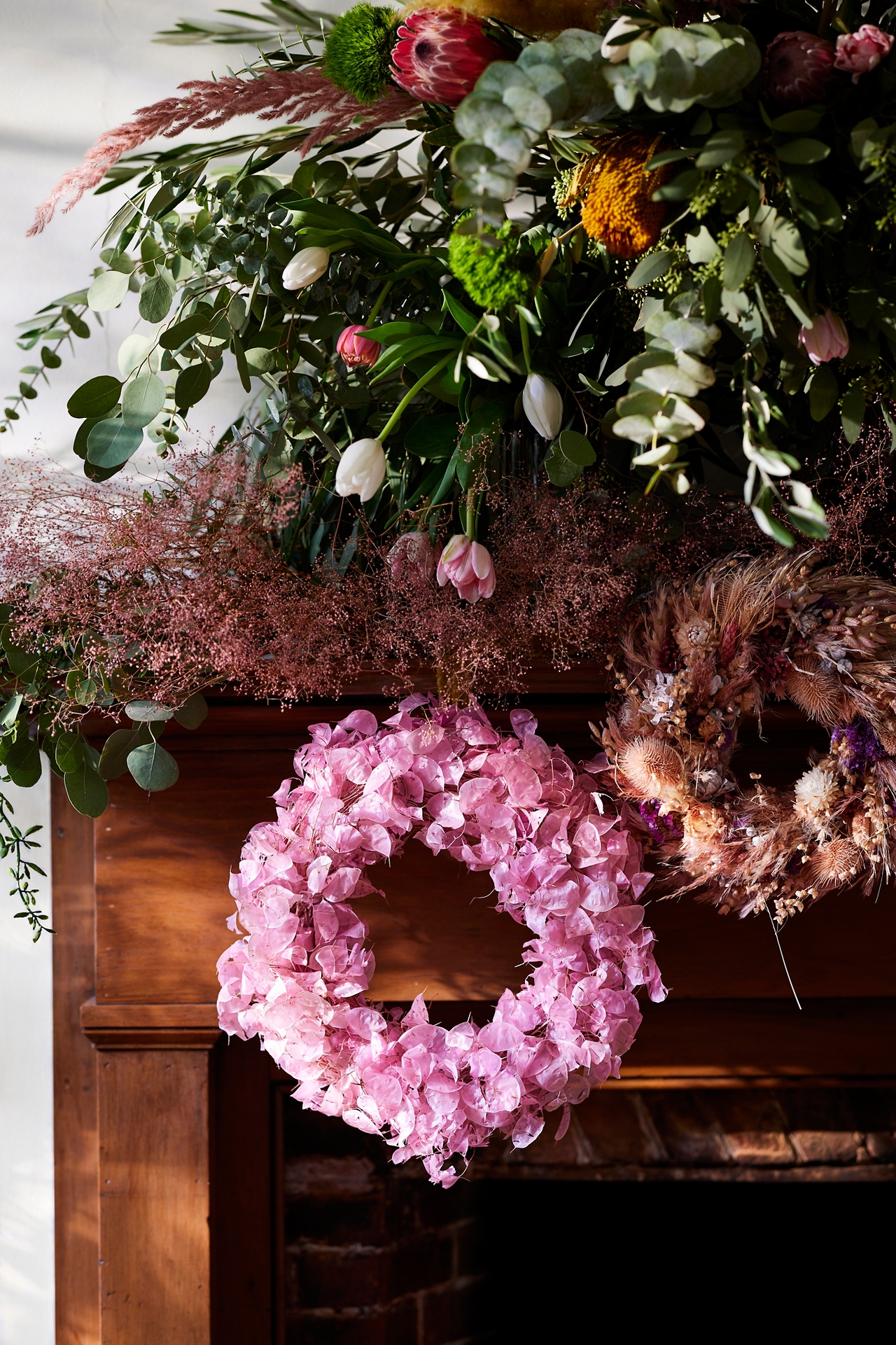 Dried Pink Lunaria Wreath