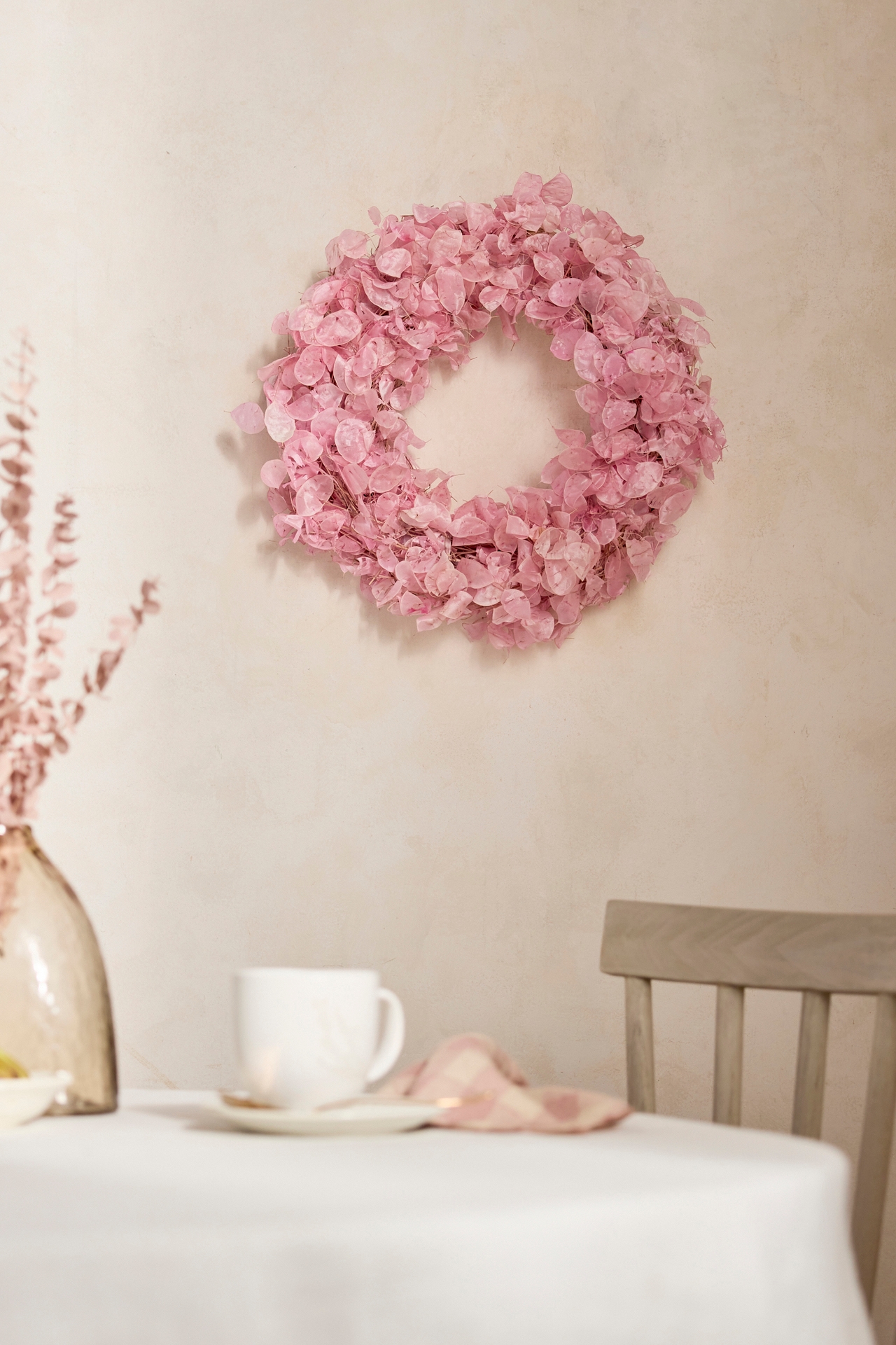 Dried Pink Lunaria Wreath