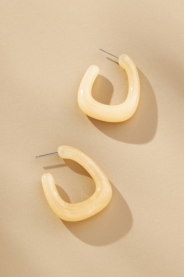 Translucent Resin Square Hoop Earrings