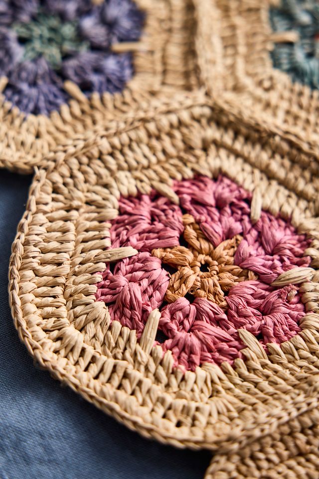 Floral Patchwork Raffia Runner #1