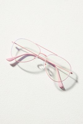 Shop By Anthropologie Matte Wire Aviator Glasses In Pink