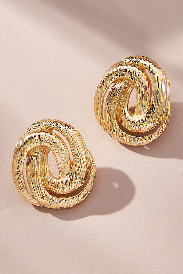 By Anthropologie Textured Looped Post Earrings In Gold
