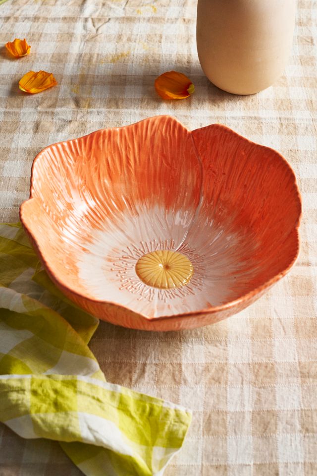 Petals Stoneware Bowl, Orange #1
