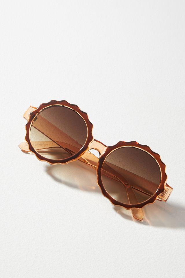 Maeve by Anthropologie Scalloped Circle Sunglasses #1