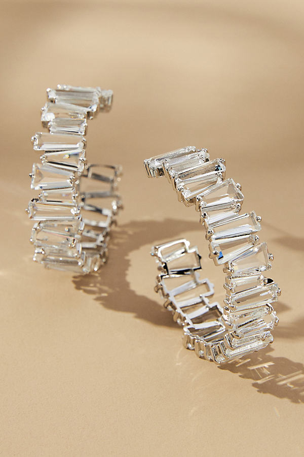 Retroféte Karsyn Crystal Hoop Earrings In Metallic