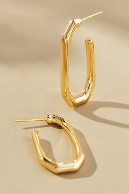 Shop By Anthropologie Octagon Oval Hoop Earrings In Gold