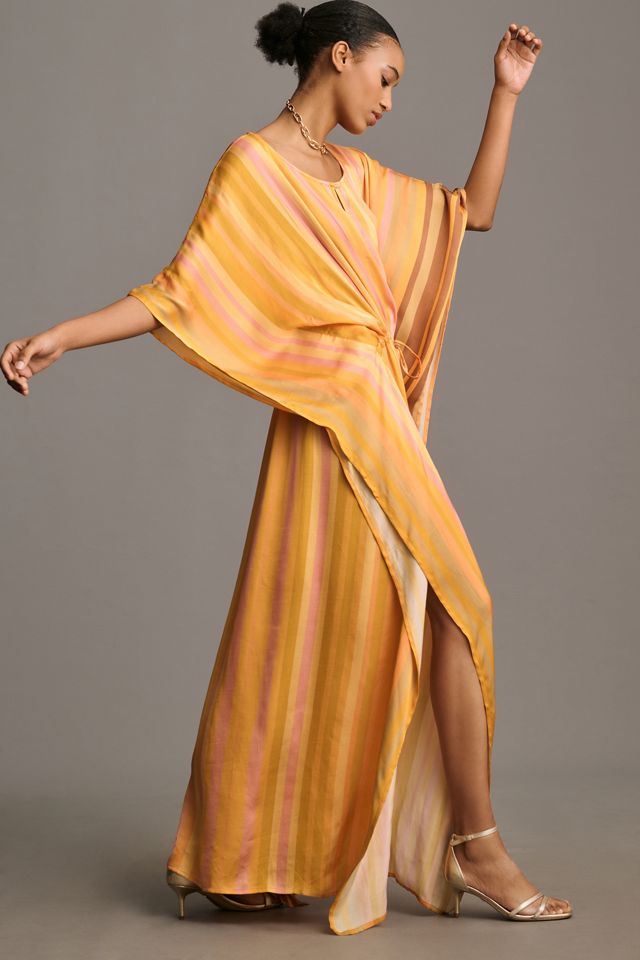 By Anthropologie Satin Stripe Kaftan #3