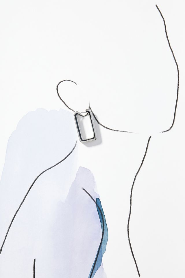 Lined Wide Huggie Hoop Earrings #2