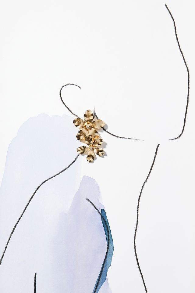 Double Floral Drop Earrings | Anthropologie