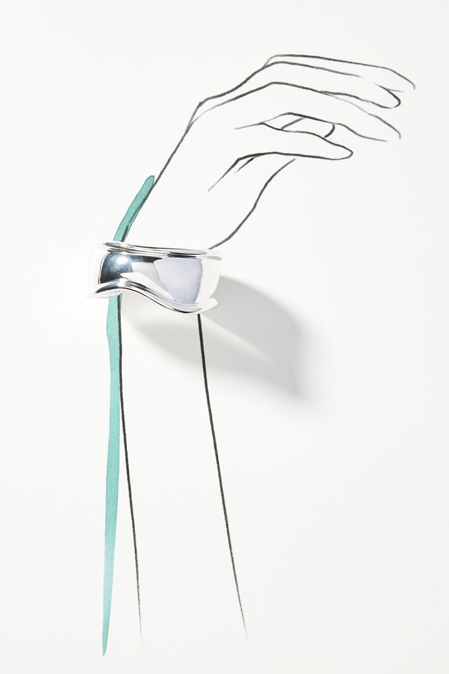 Wide Grooved Cuff Bracelet #2