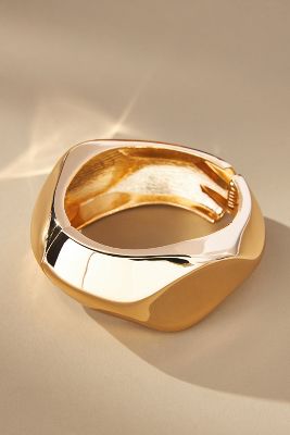 By Anthropologie Wide Angular Bangle Bracelet In Gold
