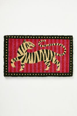 Anthropologie Striped Tiger Doormat In Multi