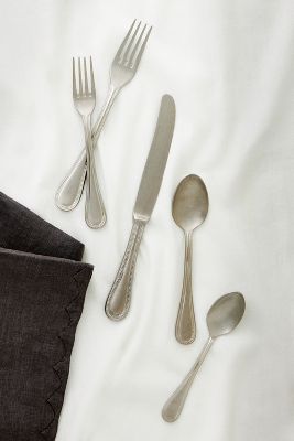Anthropologie Perla Silver Flatware 5-piece Place Setting In Gold