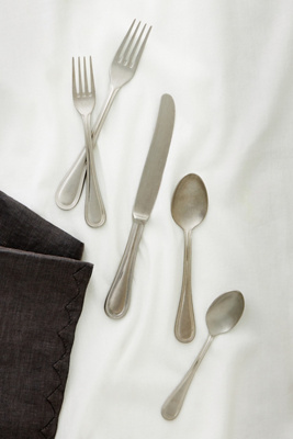 Anthropologie Perla Silver Flatware 5-piece Place Setting