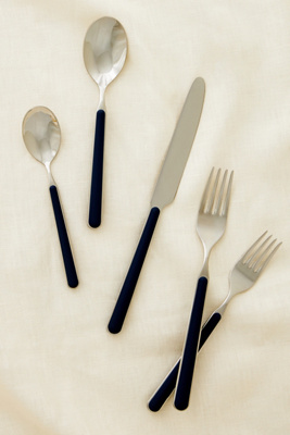 Anthropologie Fantasia Flatware 5-piece Place Setting In Metallic