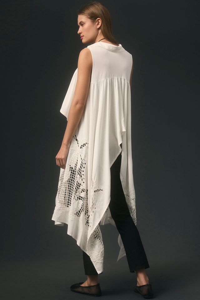 By Anthropologie Collared Crochet Vest #1