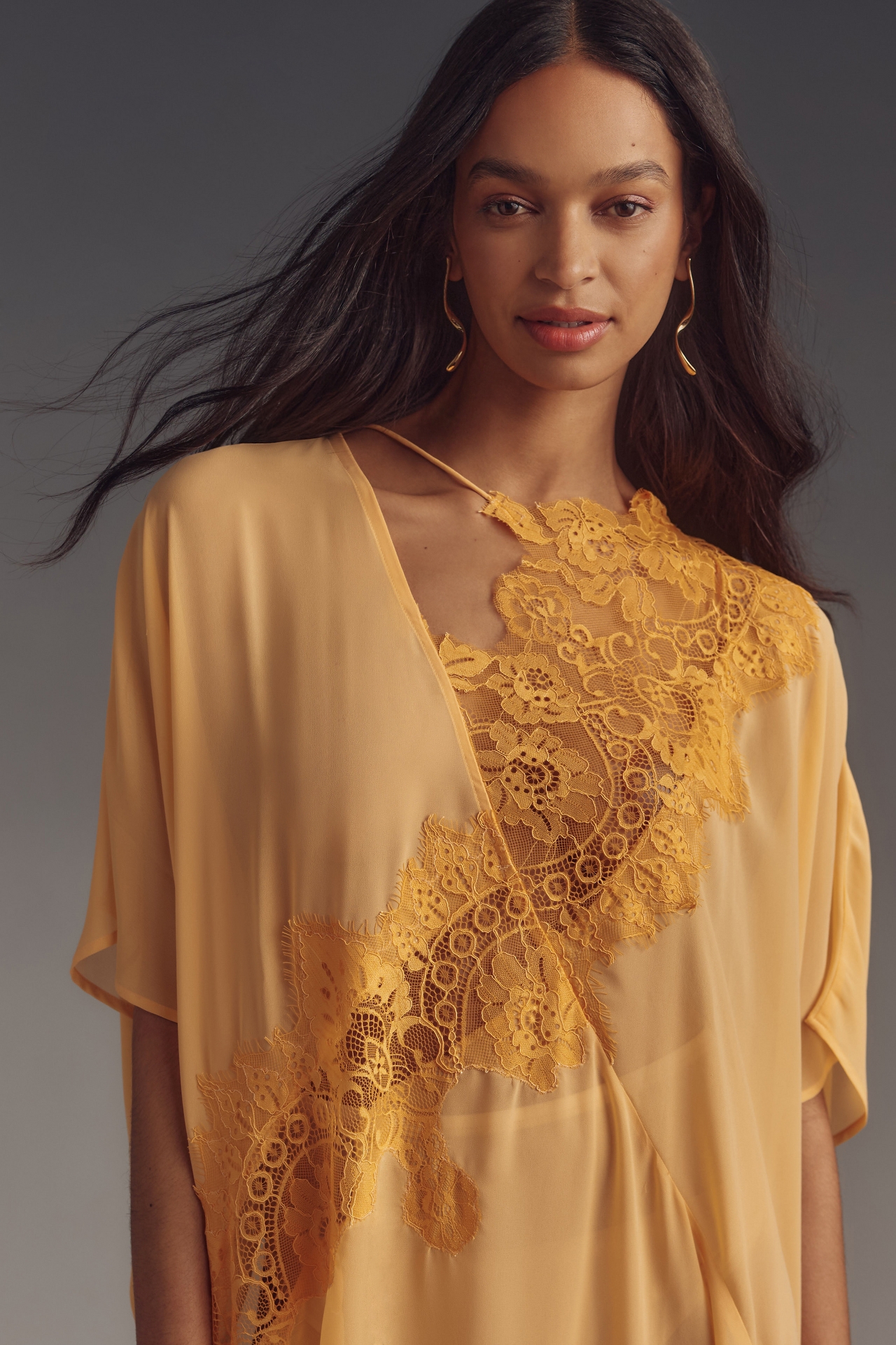 By Anthropologie Sheer Lace Kaftan