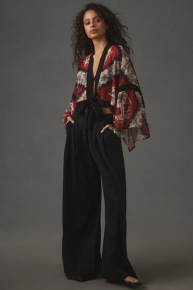 By Anthropologie Silky Printed Short Duster #3