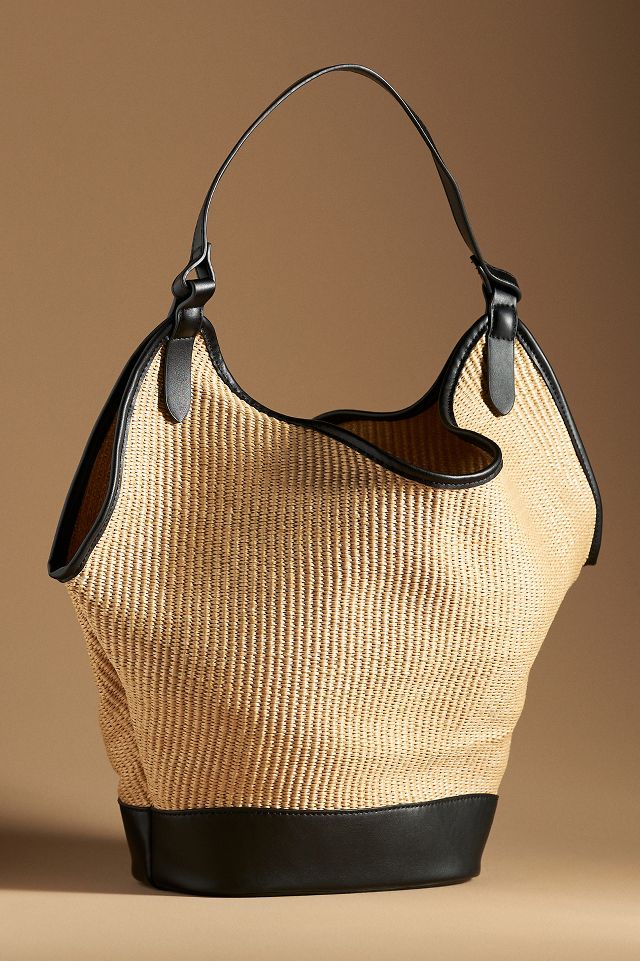 By Anthropologie Slouchy Leather Knotted-Shoulder Bag