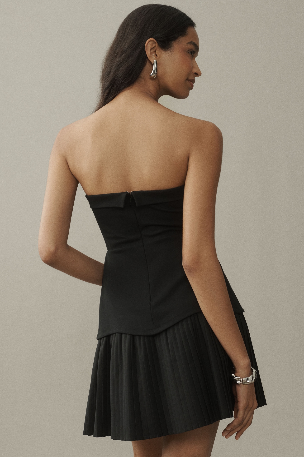 BHLDN Talia Strapless Drop-Waist Mini Dress