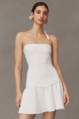 BHLDN Jocelyn Strapless Back-Bow Satin Mini Dress