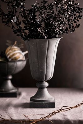 Antiqued Metal Urn Vase