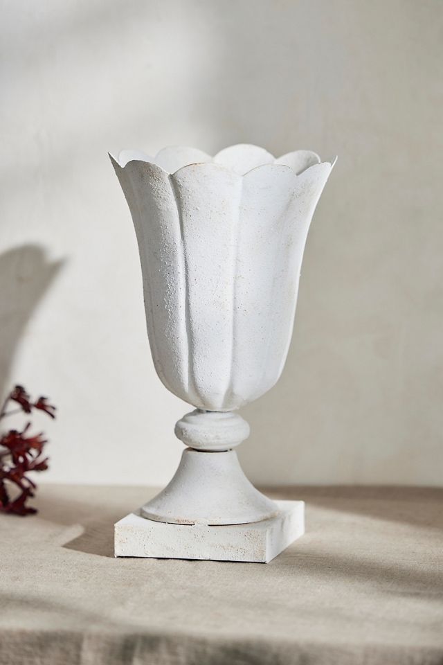 Antiqued Metal Urn Vase