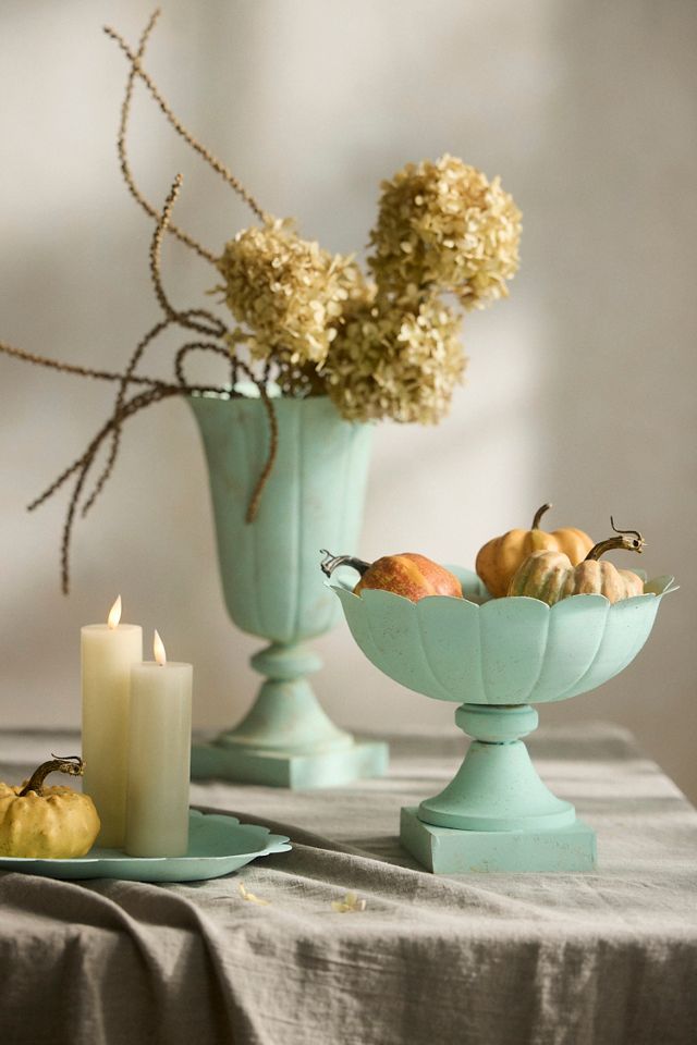 Antiqued Metal Urn Vase #3