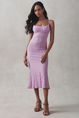 Bardot Adoni Sleeveless Mesh Midi Dress In Purple