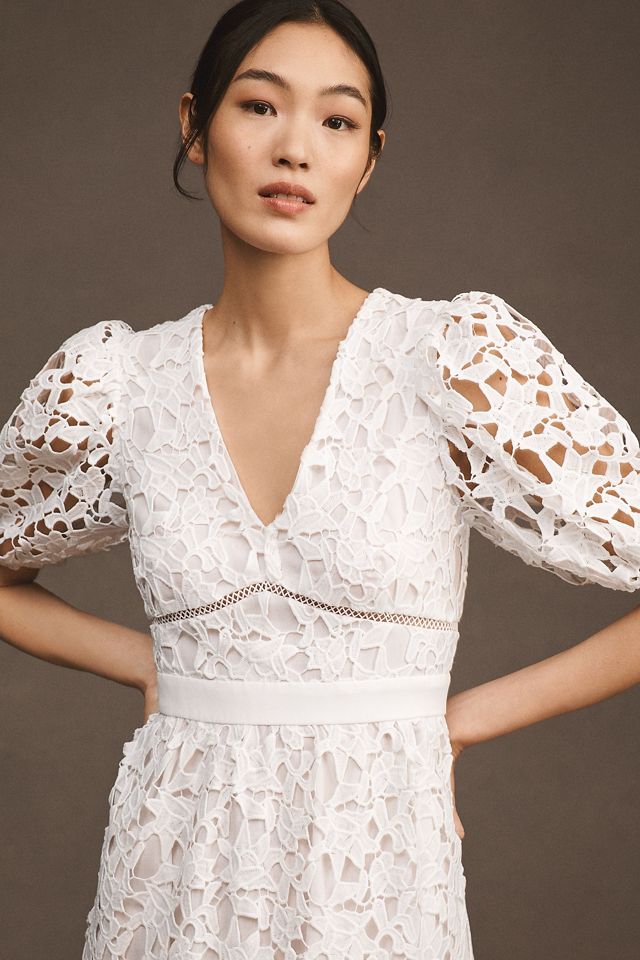 Endless Rose V-Neck Puff-Sleeve Lace Tiered Maxi Dress #1