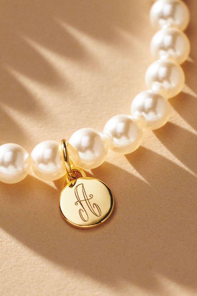 Engraved Monogram Pearl Bracelet #2