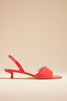 Maeve Square-toe Slingback Kitten Heels In Red