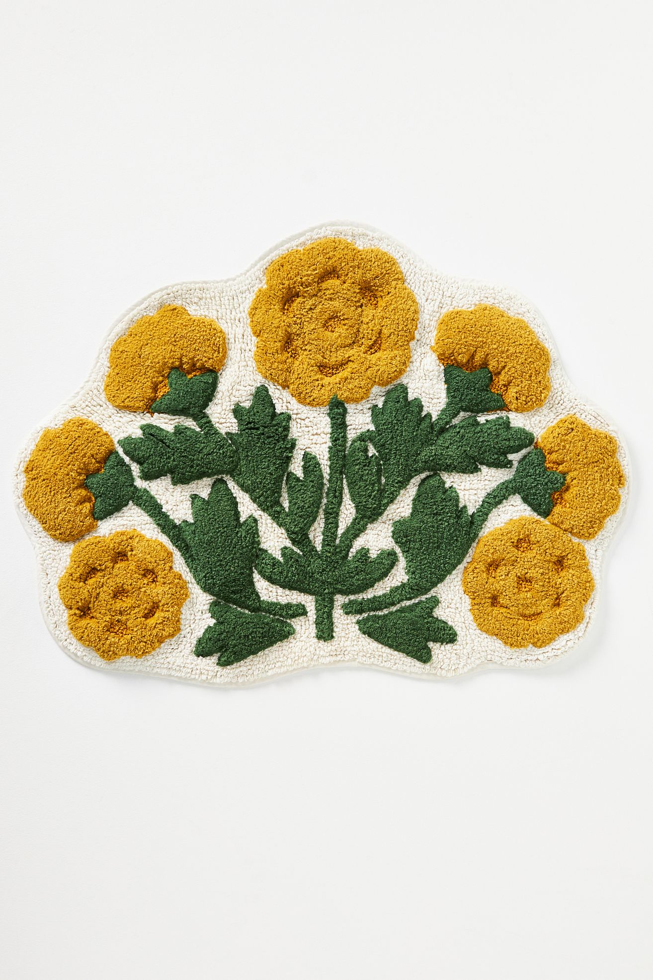 Eudora Floral Cotton Bath Mat - Maize, ONE SIZE