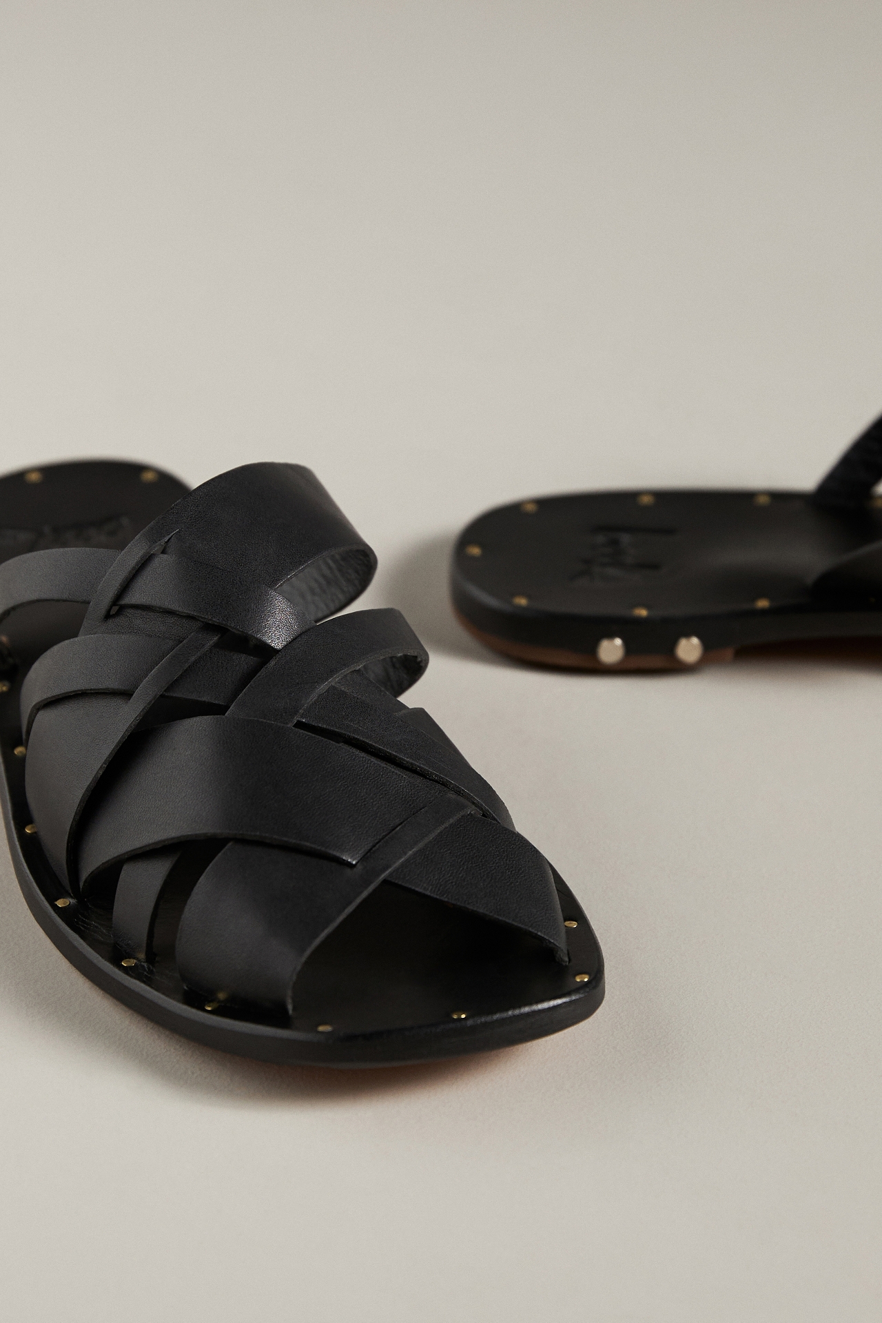 beek Bittern Leather Slide Sandals