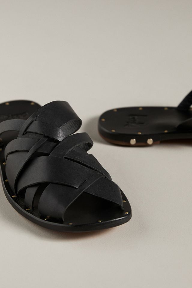 beek Bittern Leather Slide Sandals | Anthropologie