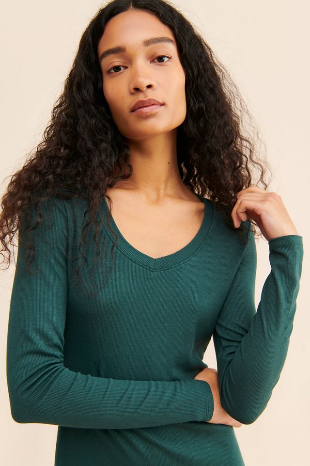 Bordeaux Slim V-Neck Maxi Dress #2