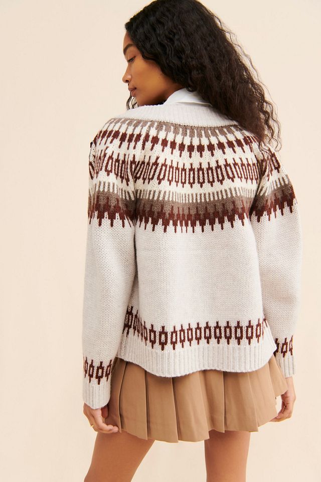 The Reeds Colorblocked Fair Isle Wool Cardigan #1