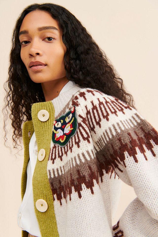 The Reeds Colorblocked Fair Isle Wool Cardigan #2