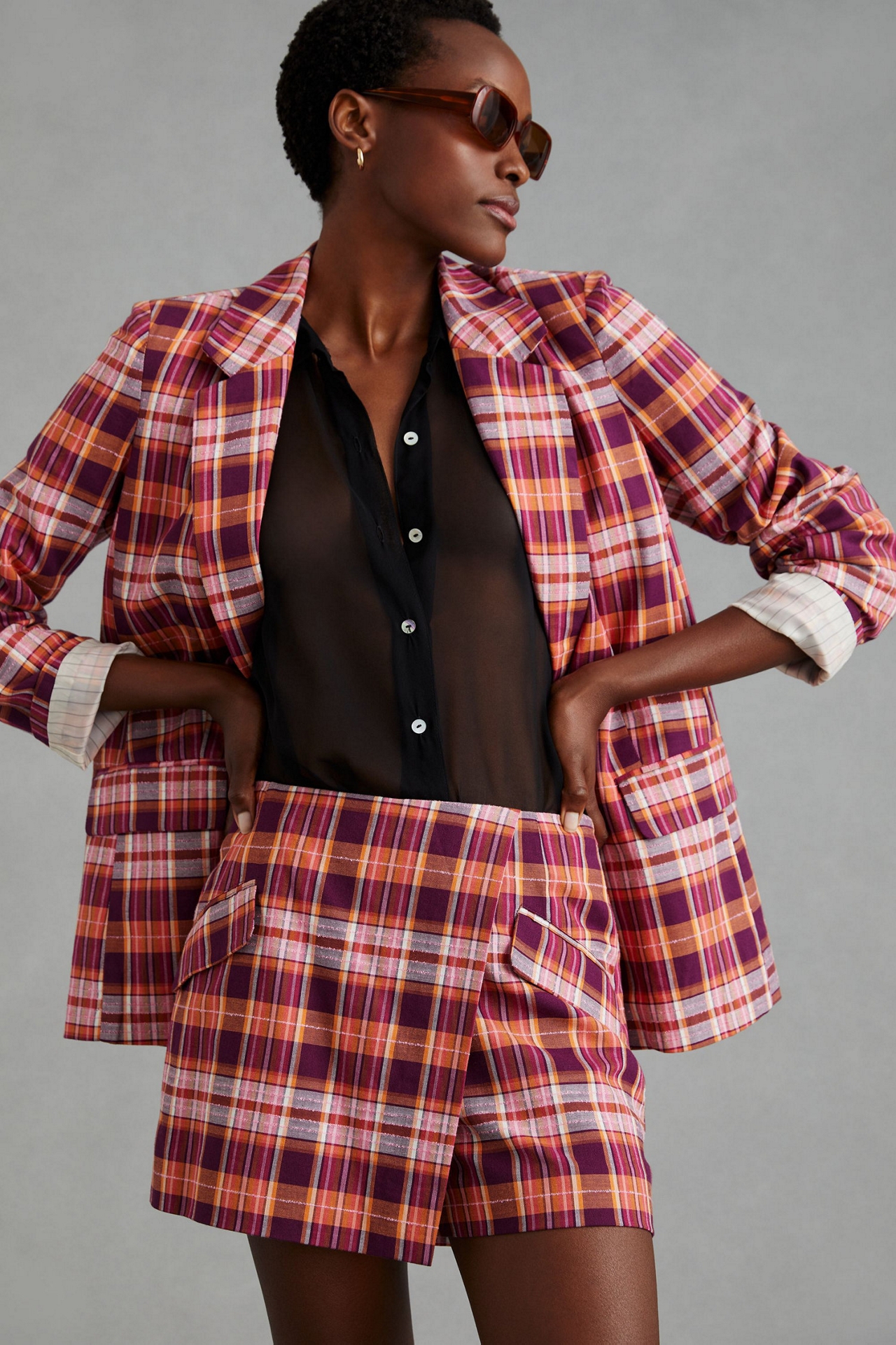 Maeve Sunday Plaid Mini Skort