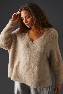 Maeve Plush V-Neck Sweater