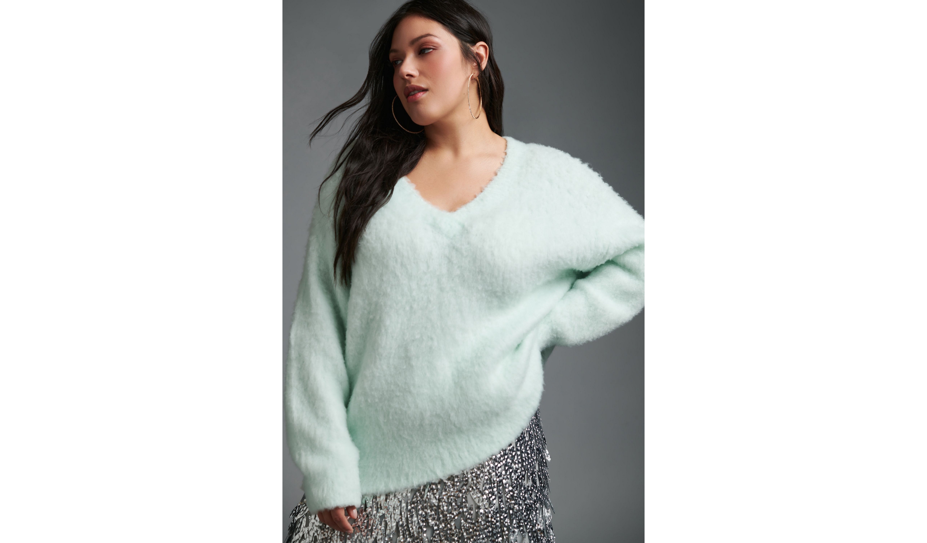 Maeve Plush V-Neck Sweater