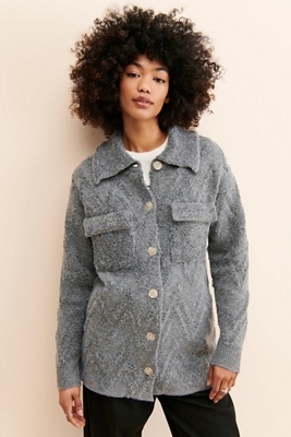 Flat White Knit Sweater Coat | Anthropologie