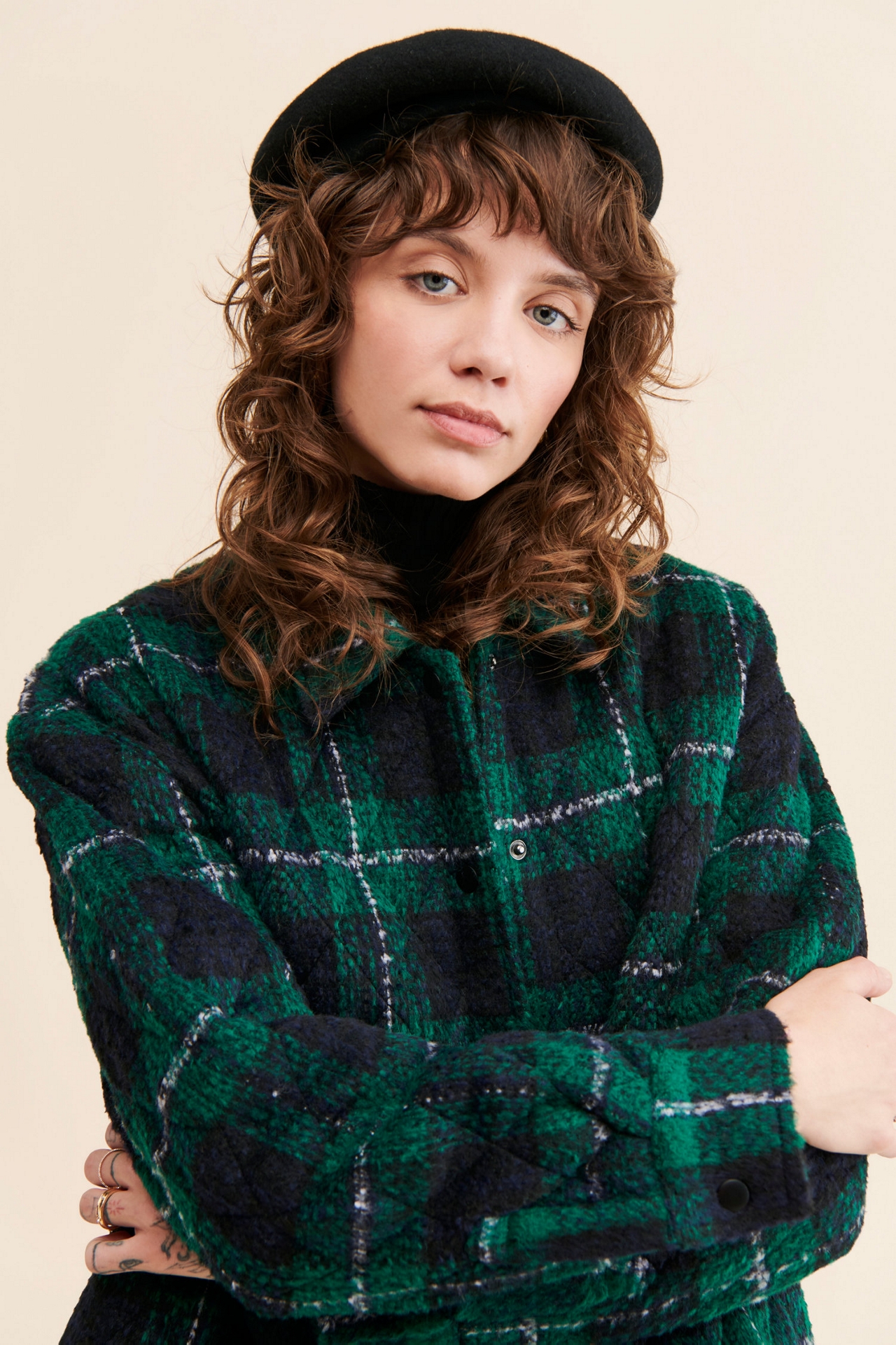Steve Madden Belle Plaid Shirt Jacket